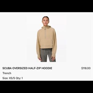 Lululemon Oversized Scuba Half Zip
